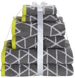 HOME 6 Piece Towel Bale - Geo Grey / Zest